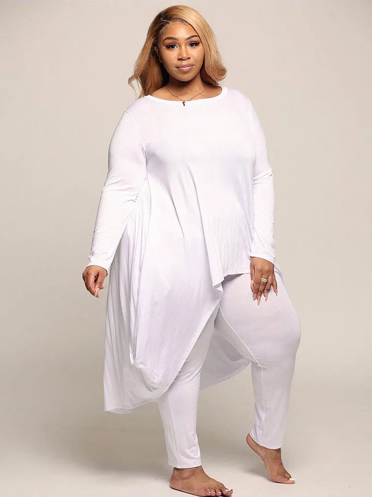 Plus Size T-Shirts with Leggings Pant Set - Divawearfashion