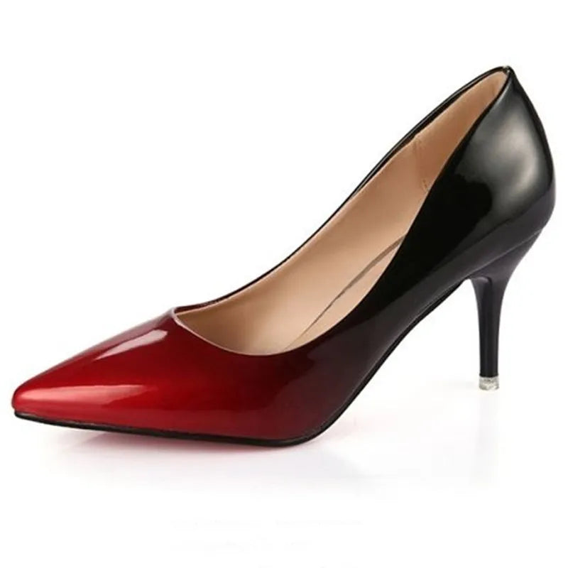 Gradient Color Pointed Toe Pumps  - Divawearfashion