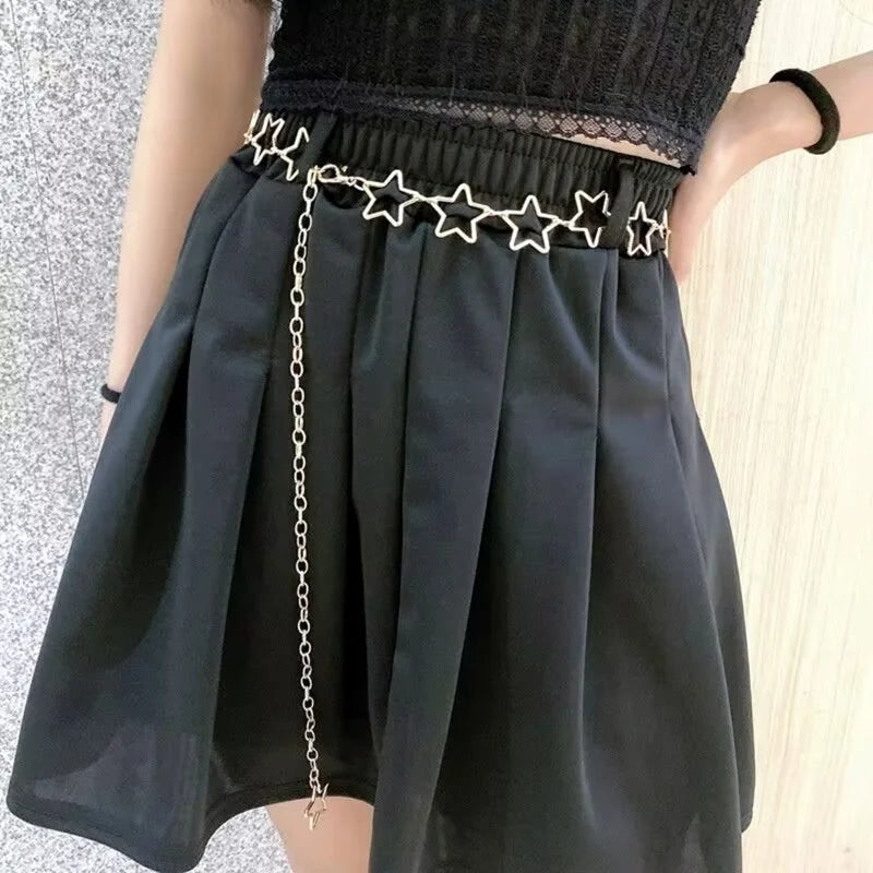 Star Metal Waist Chain Belt - Divawearfashion