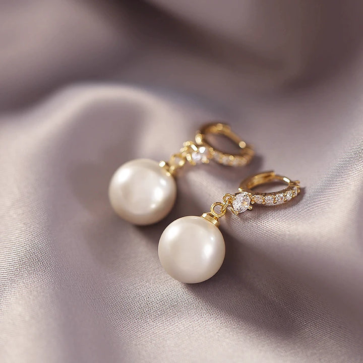 Pearl Pendant Earrings - Divawearfashion