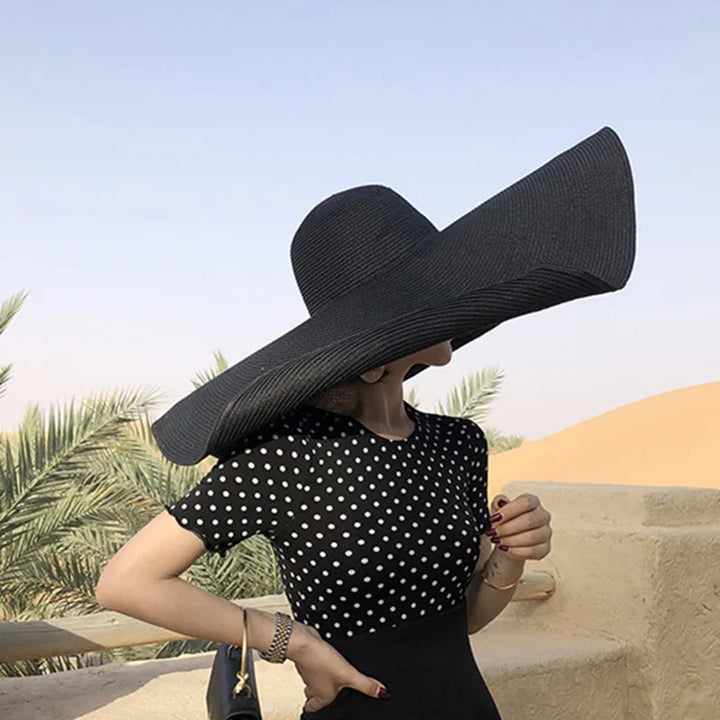 Foldable Oversized Sun Hat - Divawearfashion