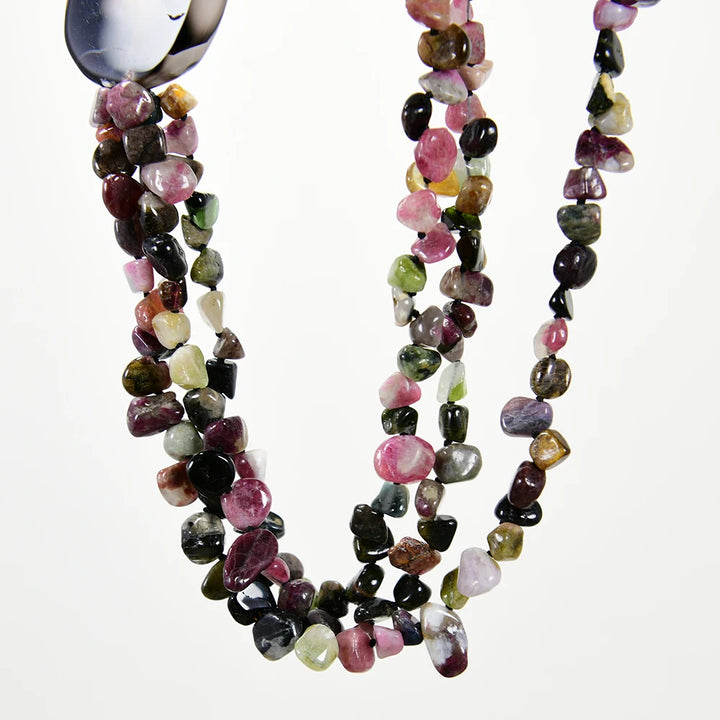 Handmade Mix Color Tourmaline Agate Necklace  - Divawearfashion