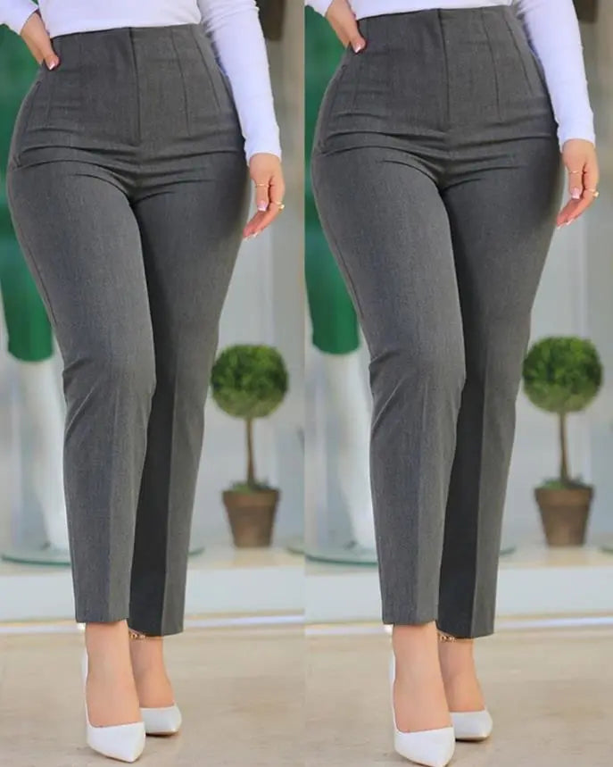 High Waist Cropped Pants - Divawearfashion