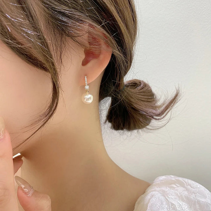 Pearl Pendant Earrings - Divawearfashion