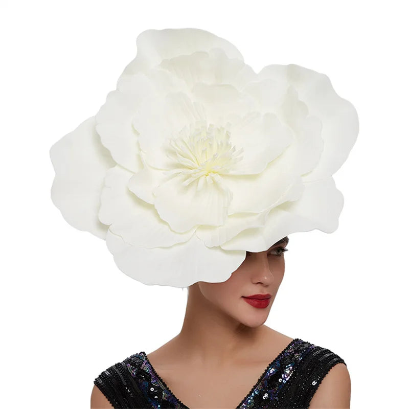 Large Flower Hair Hat Band - Divawearfashion