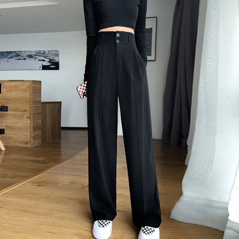 Wide Leg High Waist Pants - Divawearfashion