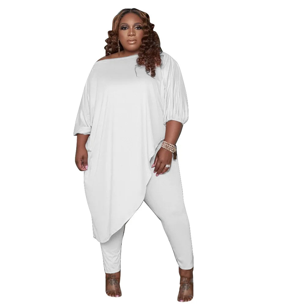 Plus Size 2 PC Long Top & Pant Set