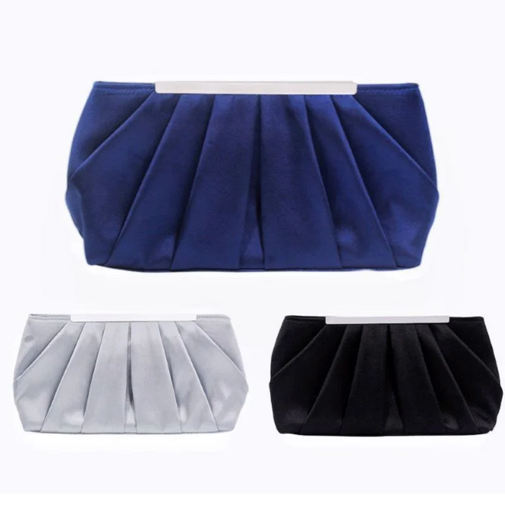 Solid Silk Satin Evening Bag - Divawearfashion