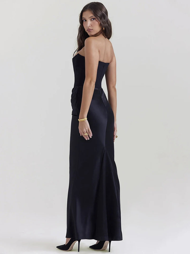 Strapless Bodycon Off-Shoulder Long Maxi Dress - Divawearfashion