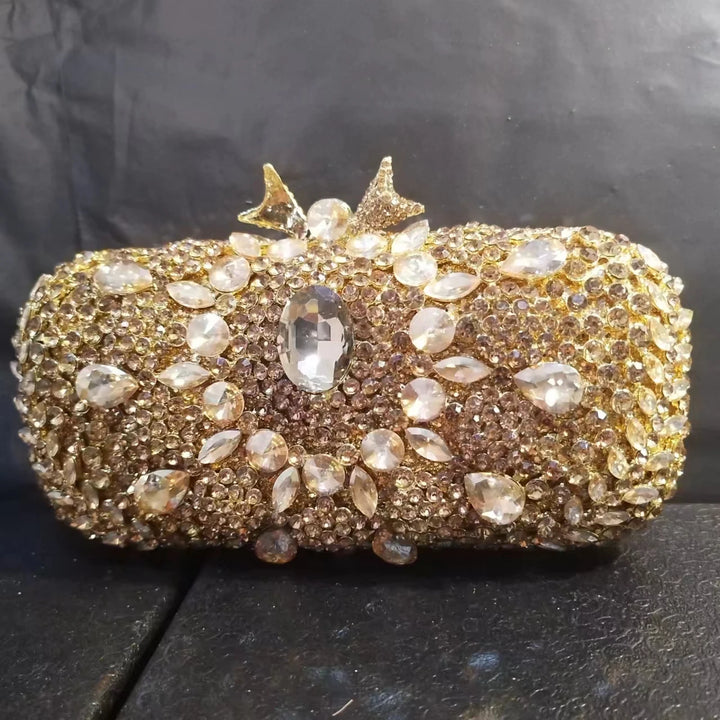 Stone and Rhinestone Evening Clutch