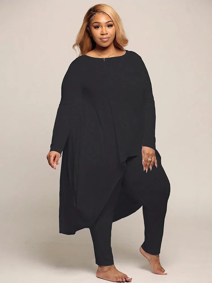 Plus Size T-Shirts with Leggings Pant Set - Divawearfashion