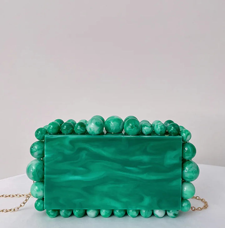 Stone and Rhinestone Evening Clutch