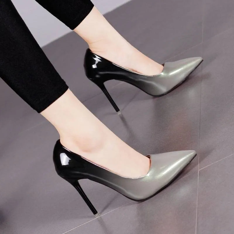 Gradient Color Pointed Toe Pumps  - Divawearfashion