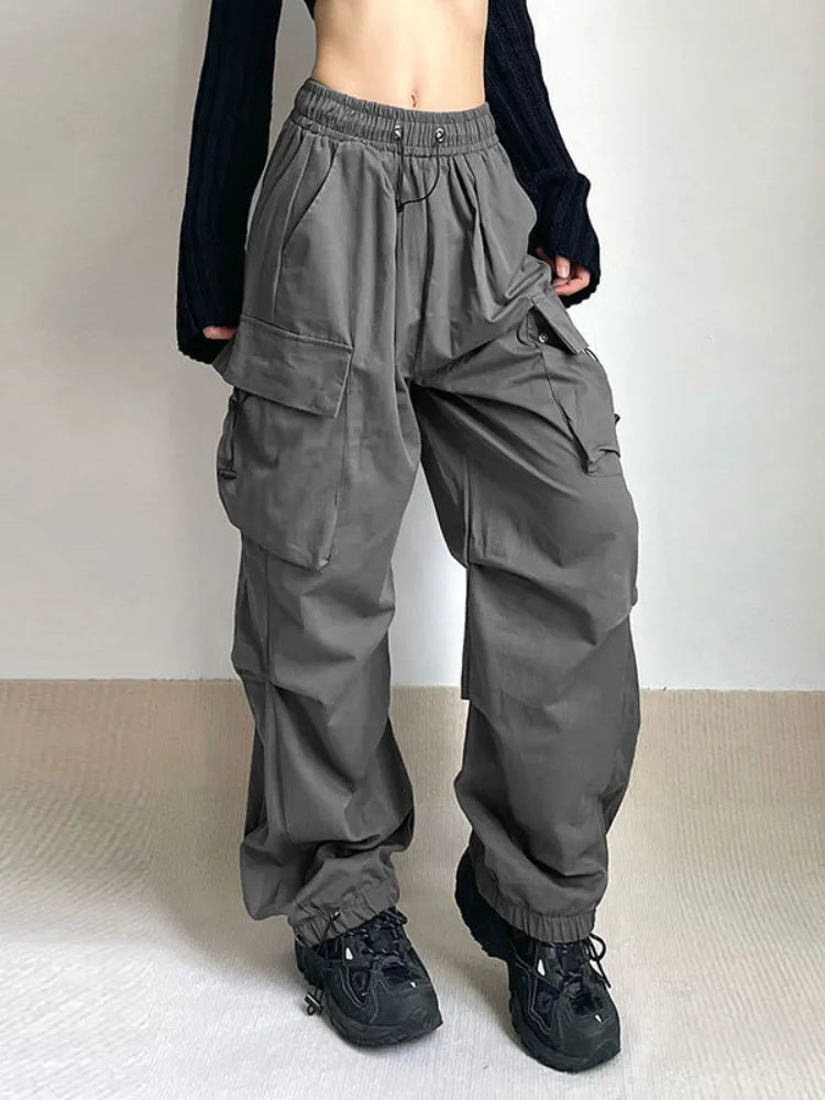 Oversized Hip Hop Wide Leg Cargo Pants - Divawearfashion
