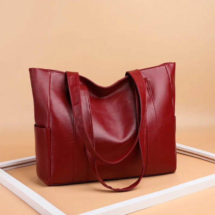 Casual PU Leather Large Bag with Zipper. Divawearfashion