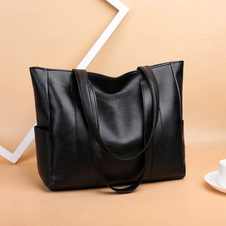 Casual PU Leather Large Bag with Zipper. Divawearfashion