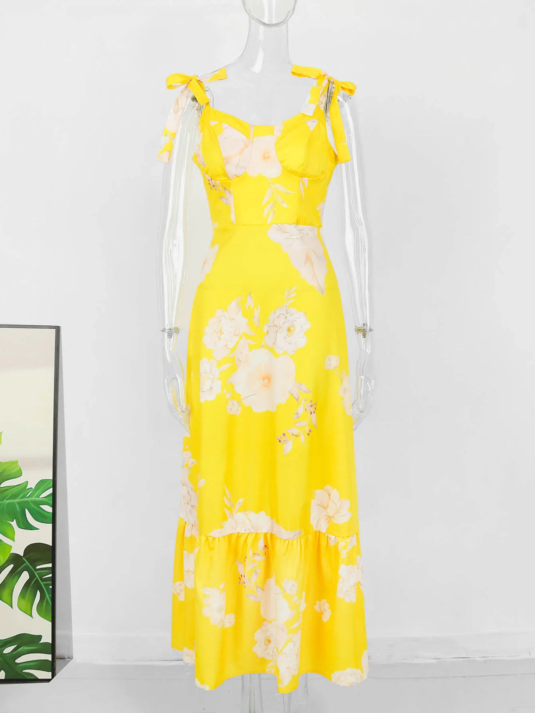 Floral Printed Sleeveless Long Summer Dress - Divawearfashion