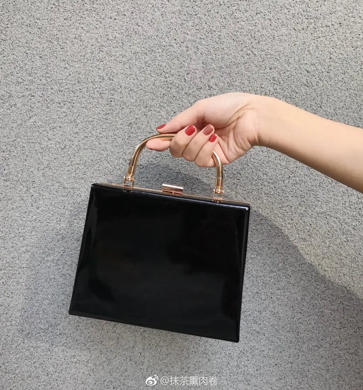 Velvet Vintage Top Handle Clutch Bag - Divawearfashion