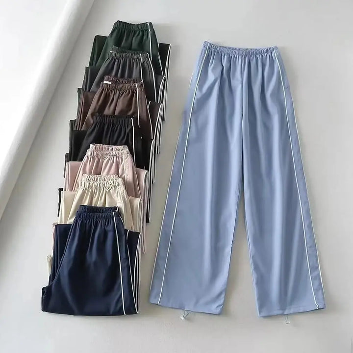Low Waist Elastic Baggy Cargo Pants with Drawstring - Divawearfashion