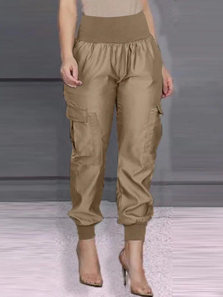 Elastic Waist Pencil Trouser - Divawearfashion