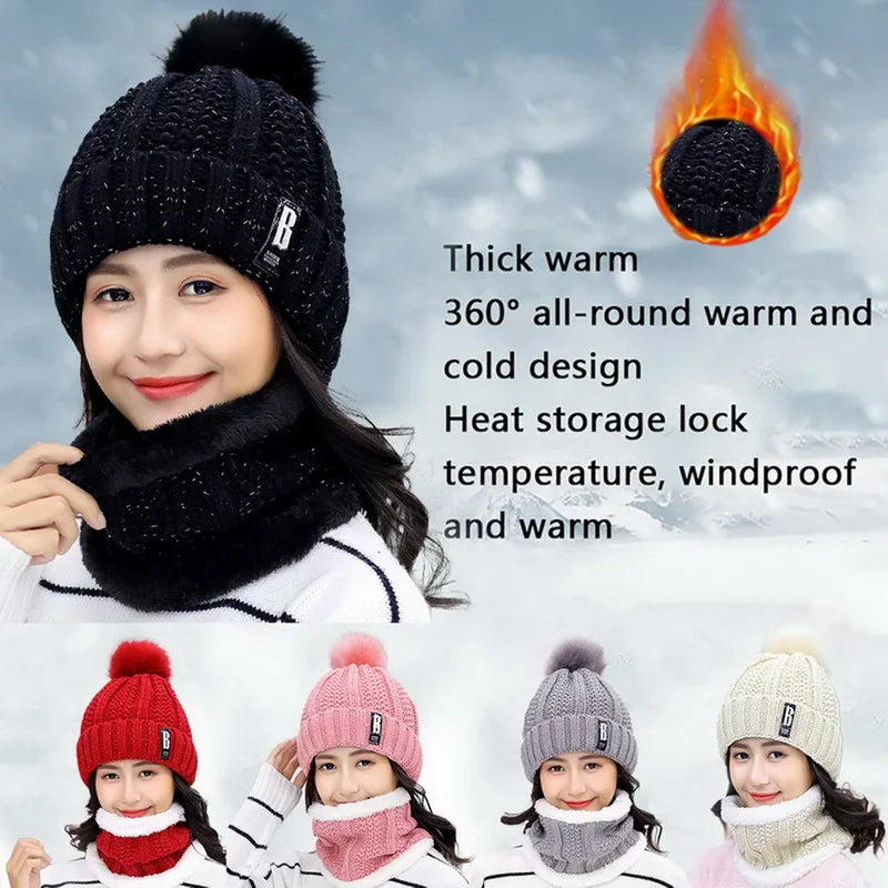 Knitted Scarf Hat Set  - Divawearfashion.com