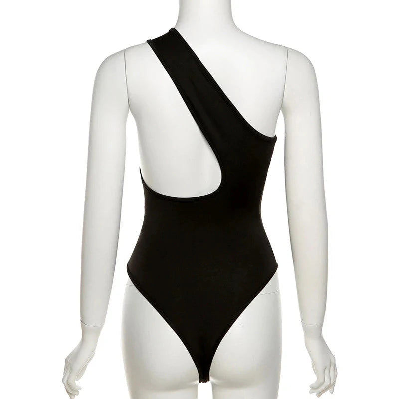 One Shoulder Hollow Out Sexy One Piece Swimsuit - Divawearfashion