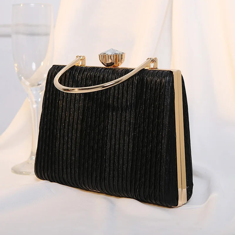 Velvet Vintage Top Handle Clutch Bag - Divawearfashion