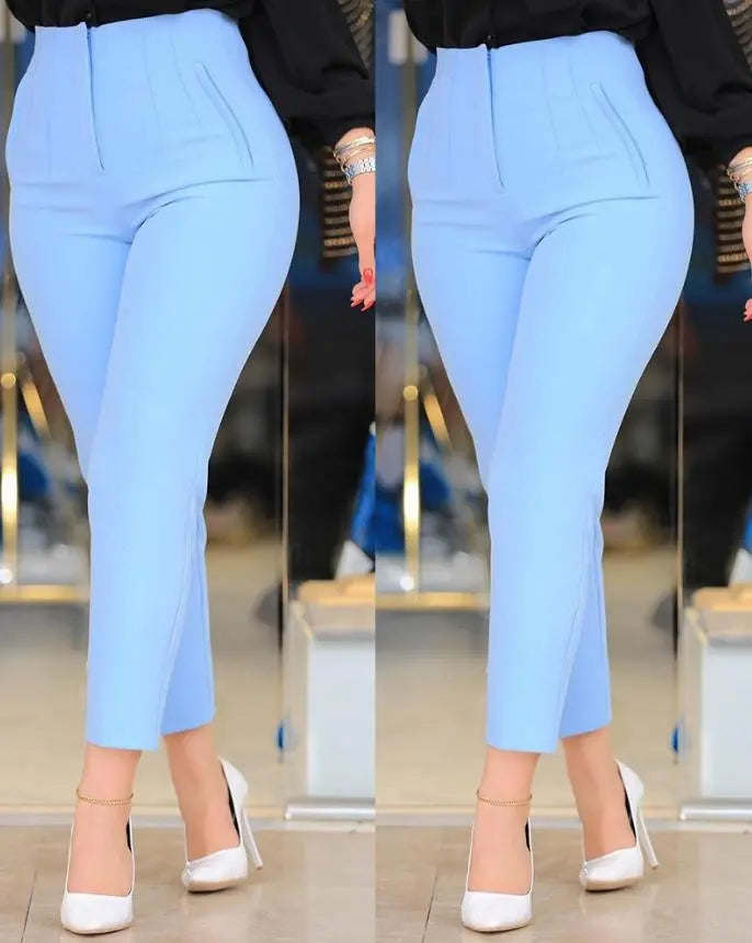 High Waist Cropped Pants - Divawearfashion