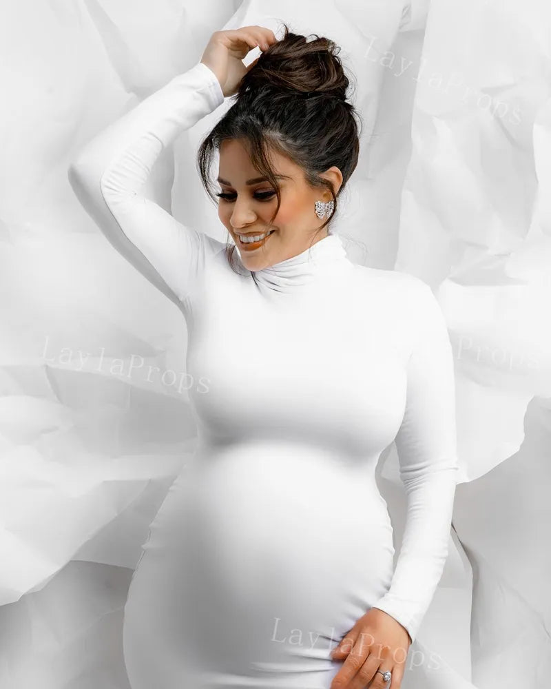 Long Sleeve Midi Maternity Dress - Divawearfashion