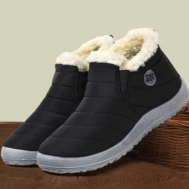 Snow Slip On Platform Waterproof Ankle Boots - Divawearfashion