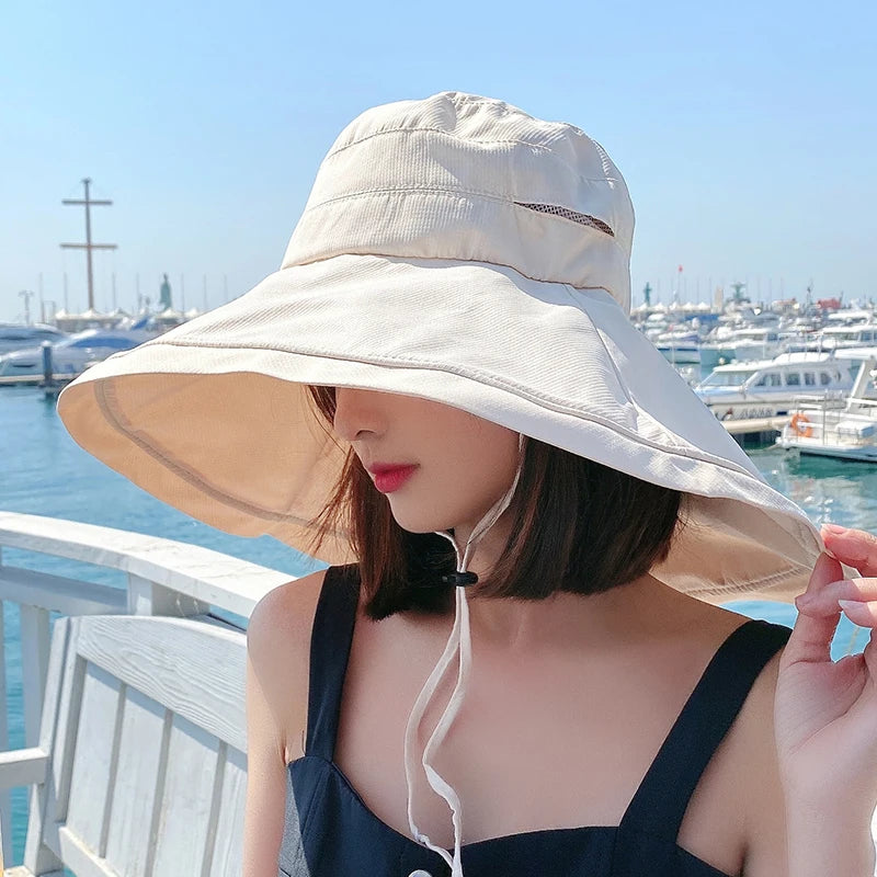 Wide Brim UPF 50+ Sun Hat Anti-UV - Divawearfashion