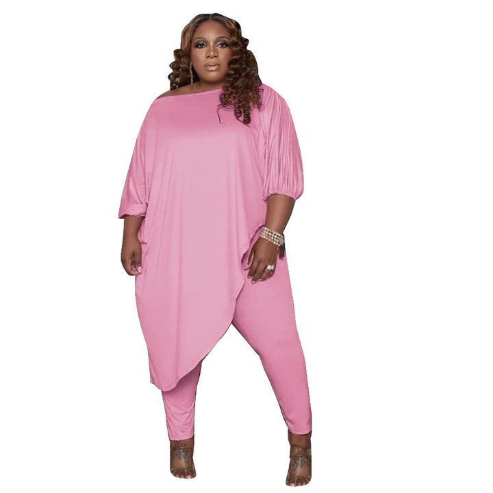 Plus Size 2 PC Long Top & Pant Set