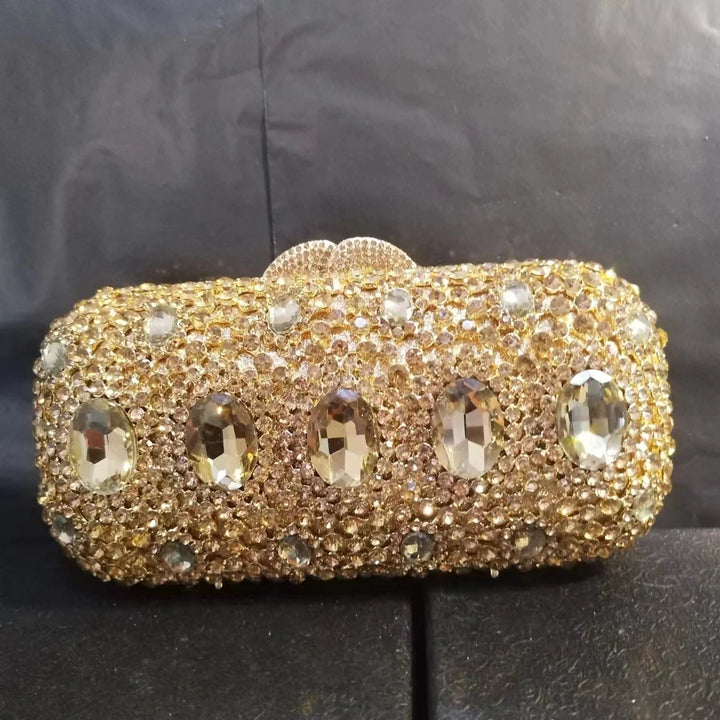 Stone and Rhinestone Evening Clutch