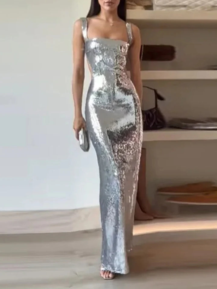 Sexy Sling High Waist Bodycon Maxi Dress 