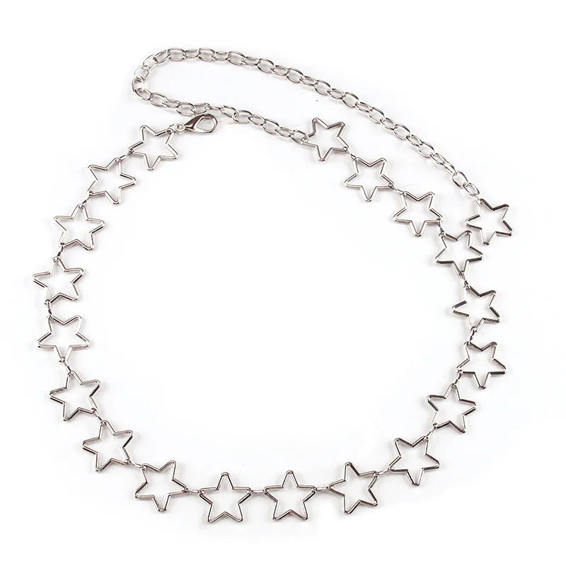 Star Metal Waist Chain Belt - Divawearfashion