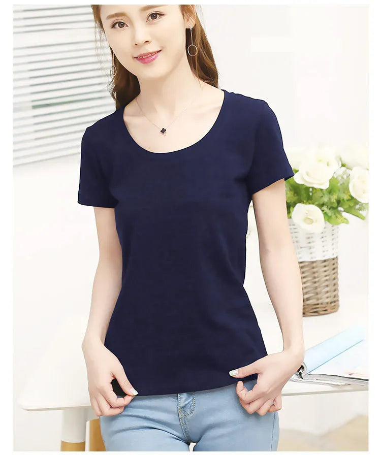 Cotton Short Sleeve T shirt - Divawearfashion