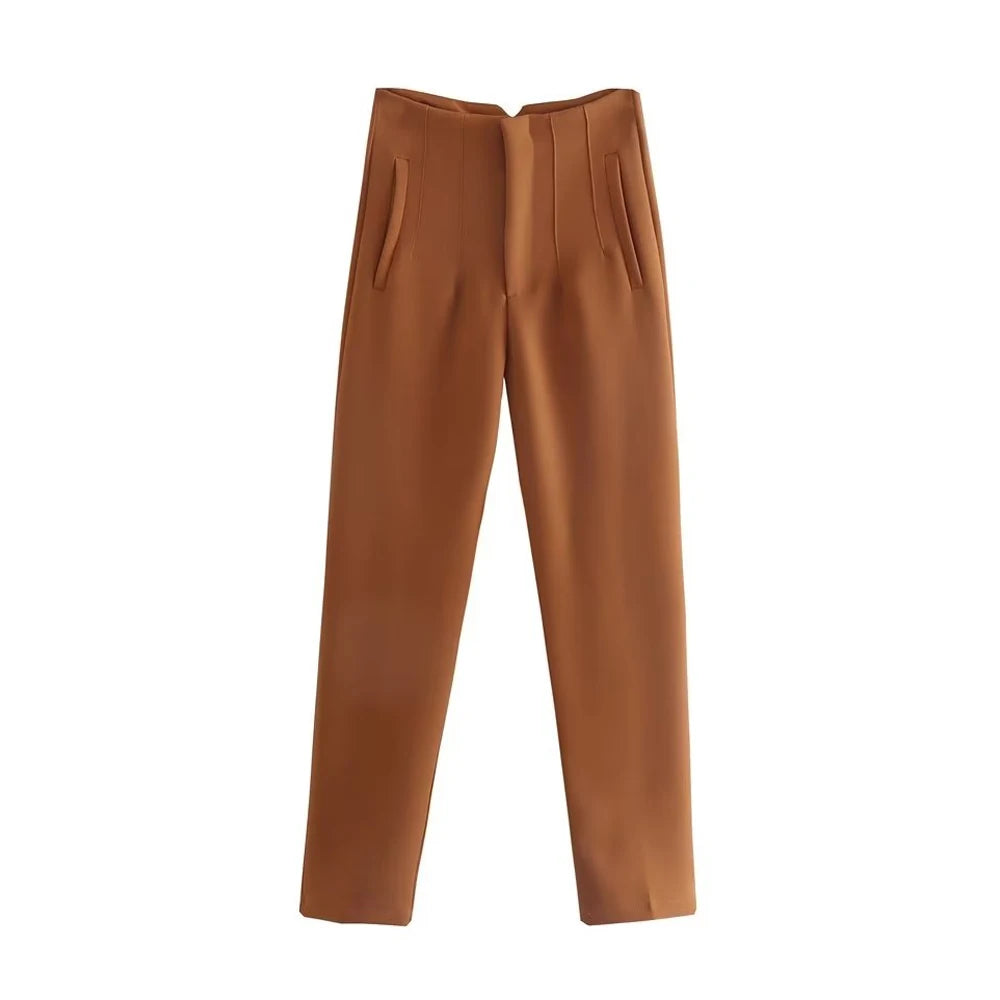 Seamless High Waist Trousers - Divawearfashion