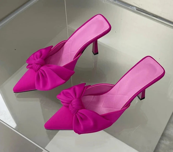 Big Butterfly-knot Pointed Toe High Heel Pumps - Divawearfashion