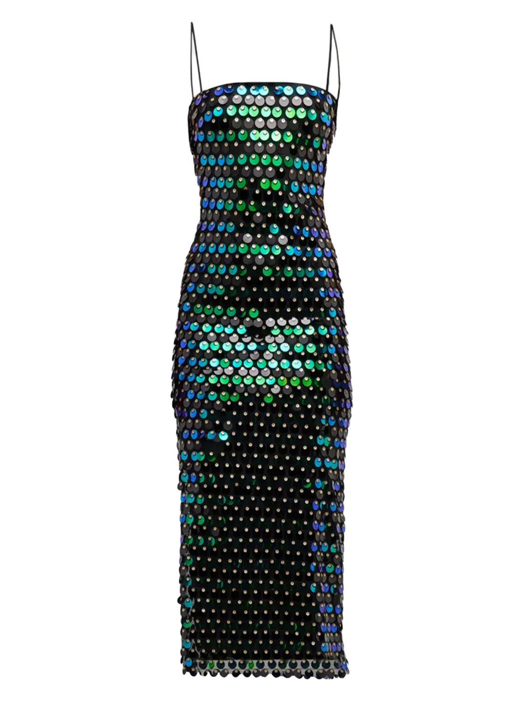 Sequin Skinny Long Dress - Divawearfashion