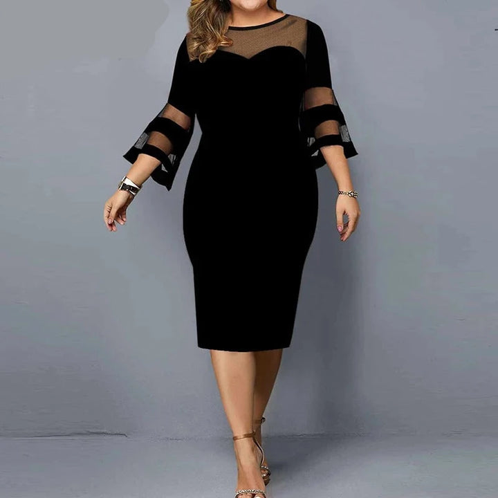 Plus Size Sexy Mesh Bodycon Dress - Divawearfashion