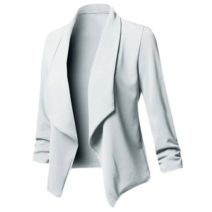 Thin Cardigan Long Sleeve Ruched Asymmetrical Blazers - Divawearfashion