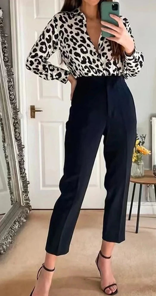 High Waist with Pockets Zipper Fly Ankle Trousers- Divawearfashion