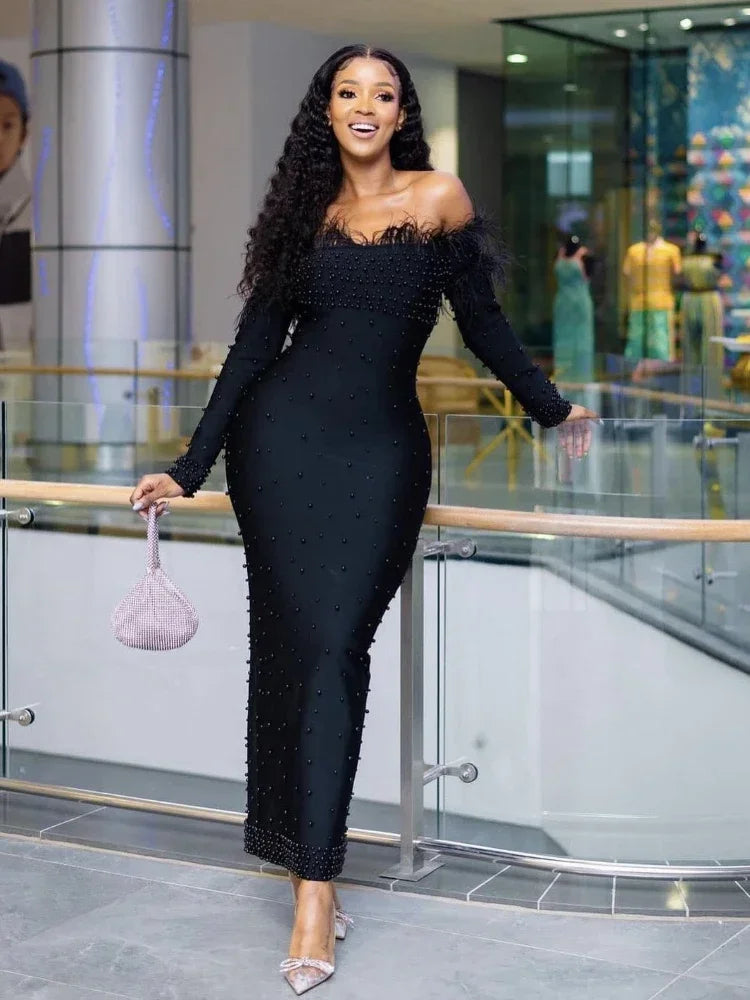 Long Sleeve Plus Size Long dress - Divawearfashion