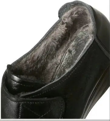 Round Toe Leather Wedges - Divawearfashion