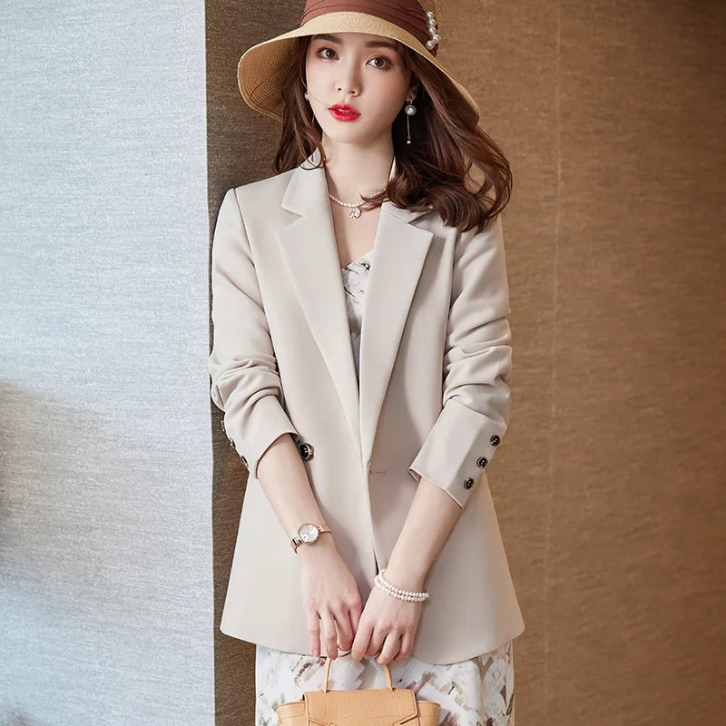 Long Sleeve Casual Office Ladies Blazer Tops - Divawearfashion