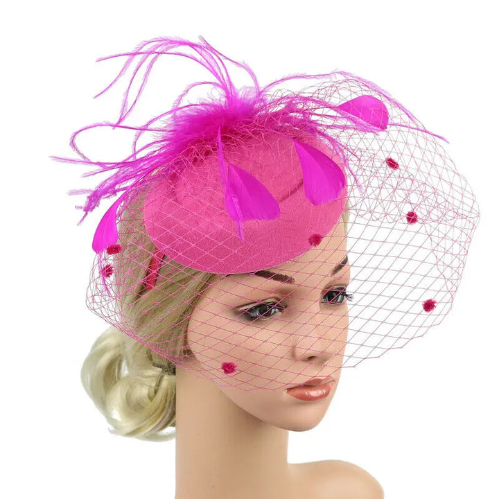 Feather Floral Fedora Hair Fascinator Hat  - Divawearfashion
