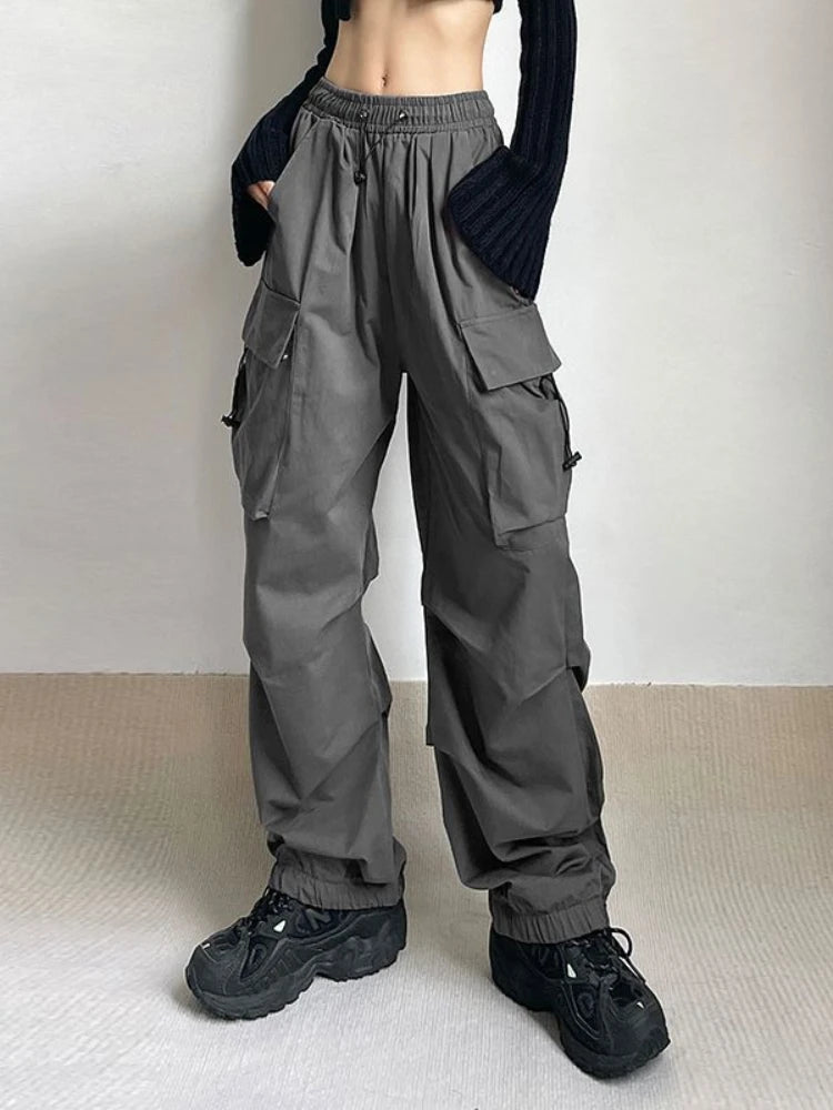 Oversized Hip Hop Wide Leg Cargo Pants - Divawearfashion