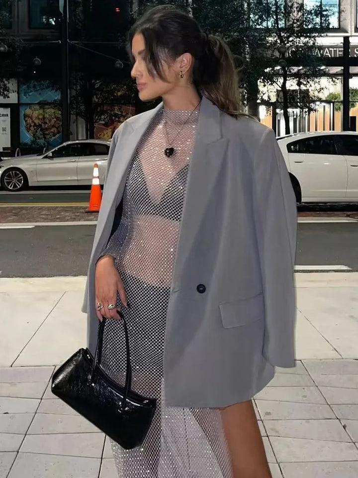 Long Sleeve Double Breasted Blazer - Divawearfashion