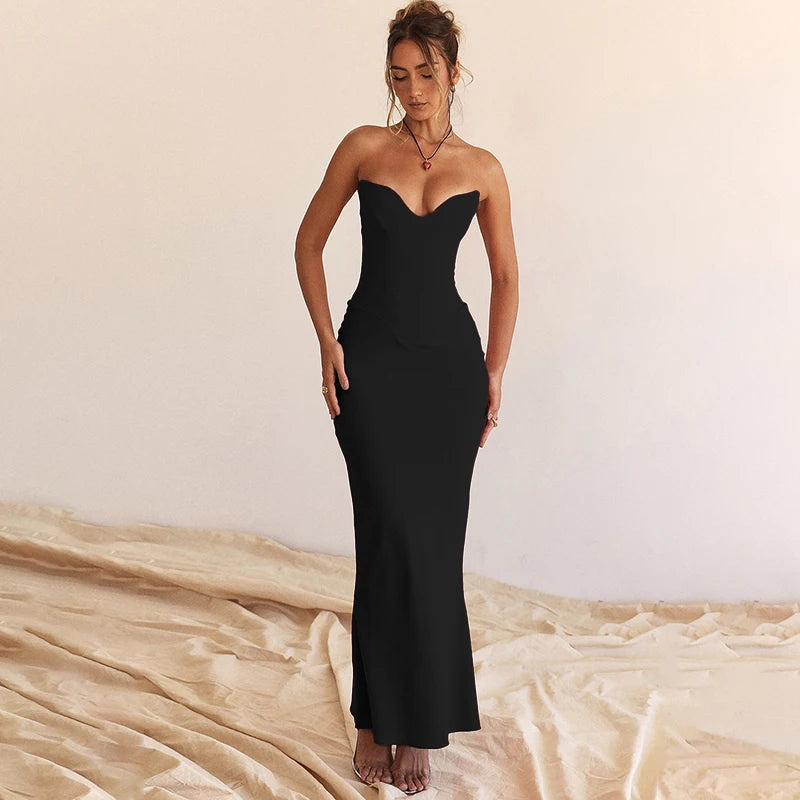 Sexy Fishbone Slim Long Dress