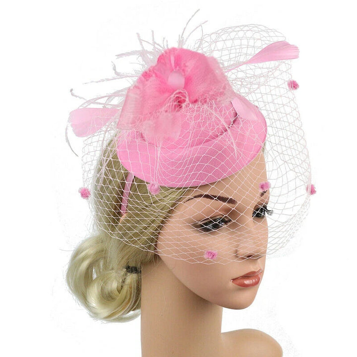 Feather Floral Fedora Hair Fascinator Hat  - Divawearfashion